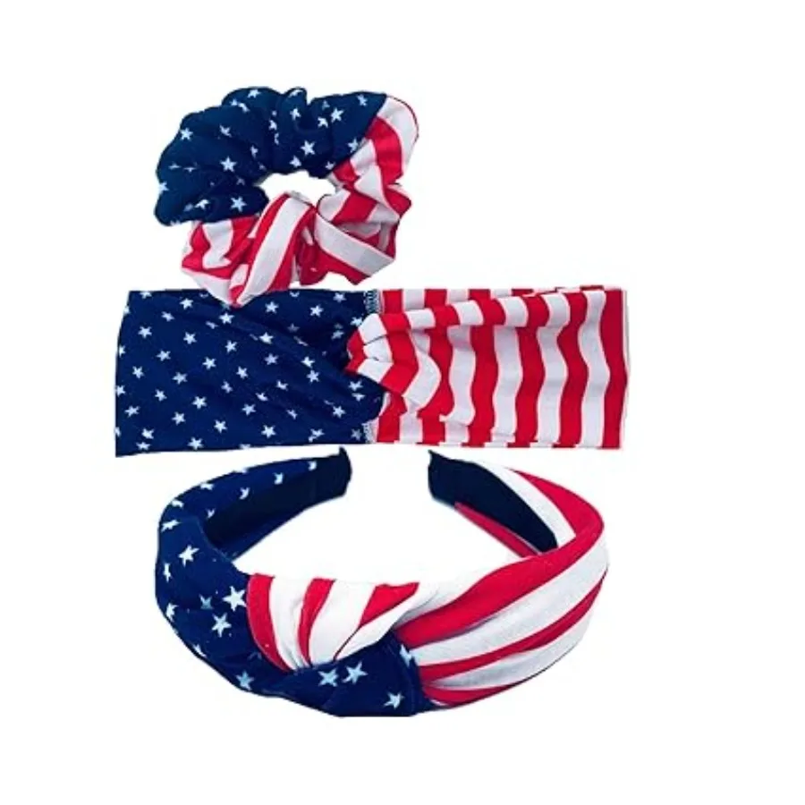 Red White & Blue Patriotic Hair Accessory Set – American Flag Twist Headband, Hairband & Scrunchie for Women & Girls. Blue,White,Red
Red White & Blue Patriotic Hair Accessory Set – American Flag Twist Headband, Hairband & Scrunchie for Women & Girls. Blue,White,Red