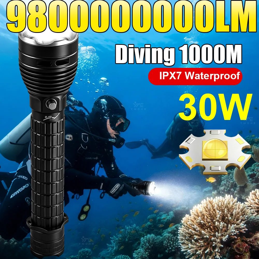 Подводный фонарь для дайвинга, светодиодный, до 1000 м, водонепроницаемый, для рыбалки, мощный, перезаряжаемый, портативный фонарь-лампа
Подводный фонарь для дайвинга, светодиодный, до 1000 м, водонепроницаемый, для рыбалки, мощный, перезаряжаемый, портативный фонарь-лампа