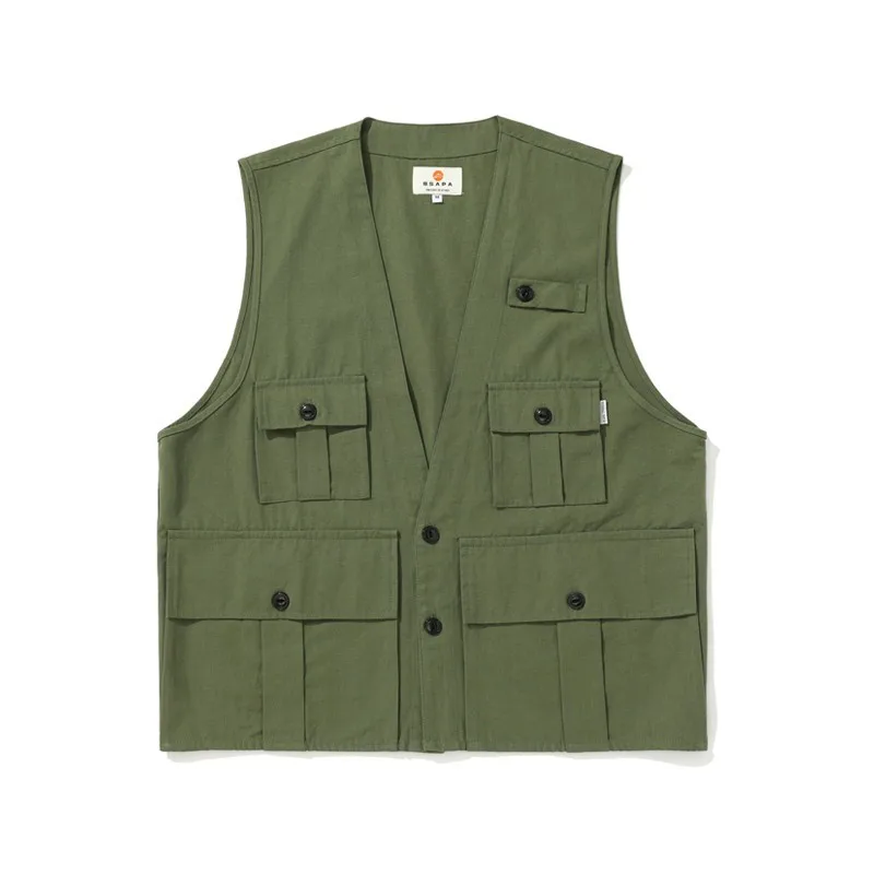 Japanese Retro Amekaji Military Multi-Pocket Utility Vest Unisex Loose Fit 100% Cotton Sleeveless Streetwear Workwear Cargo Vest
Japanese Retro Amekaji Military Multi-Pocket Utility Vest Unisex Loose Fit 100% Cotton Sleeveless Streetwear Workwear Cargo Vest