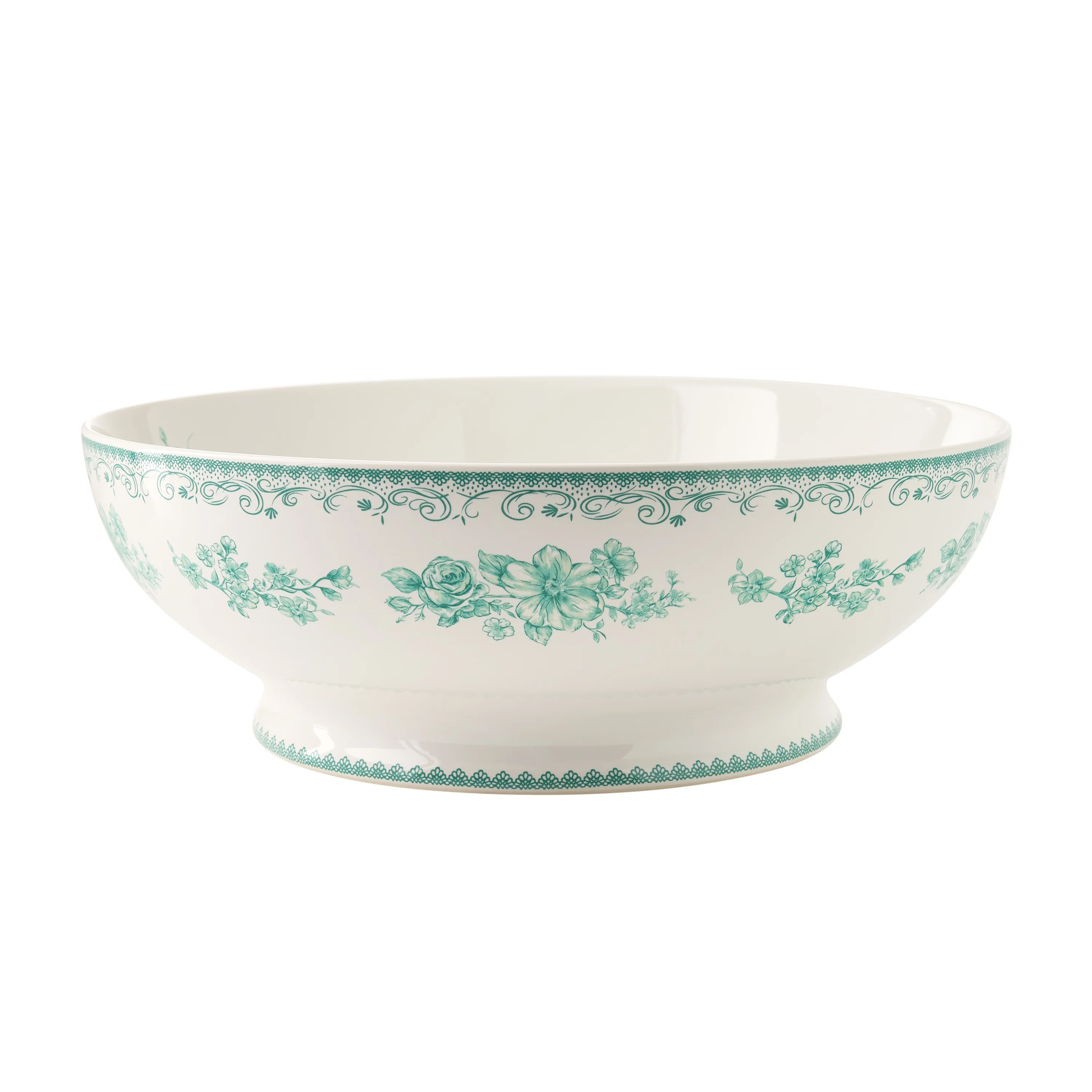 Stoneware serving bowl 11 inches in diameter with green glaze finish
Stoneware serving bowl 11 inches in diameter with green glaze finish