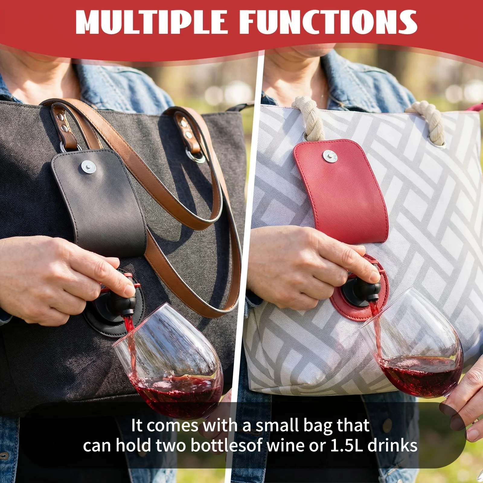 Thermal Insulated Wine Tote Bag With Drink Dispenser Portable Fashion Wine Handbag Beach Travel Picnic Outdoor Wine Storage Use
Thermal Insulated Wine Tote Bag With Drink Dispenser Portable Fashion Wine Handbag Beach Travel Picnic Outdoor Wine Storage Use