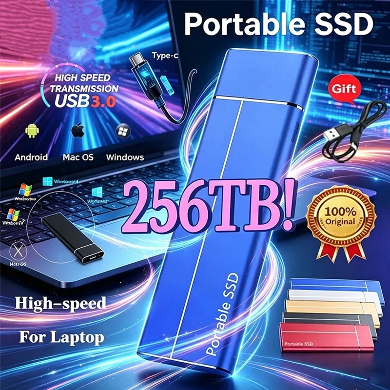 Портативный SSD-накопитель Mini SSD 256 ТБ 1 ТБ 2 ТБ, высокоскоростной оригинальный SSD-накопитель USB 3.0, внешний жесткий диск для компьютера и ноутбука
Портативный SSD-накопитель Mini SSD 256 ТБ 1 ТБ 2 ТБ, высокоскоростной оригинальный SSD-накопитель USB 3.0, внешний жесткий диск для компьютера и ноутбука