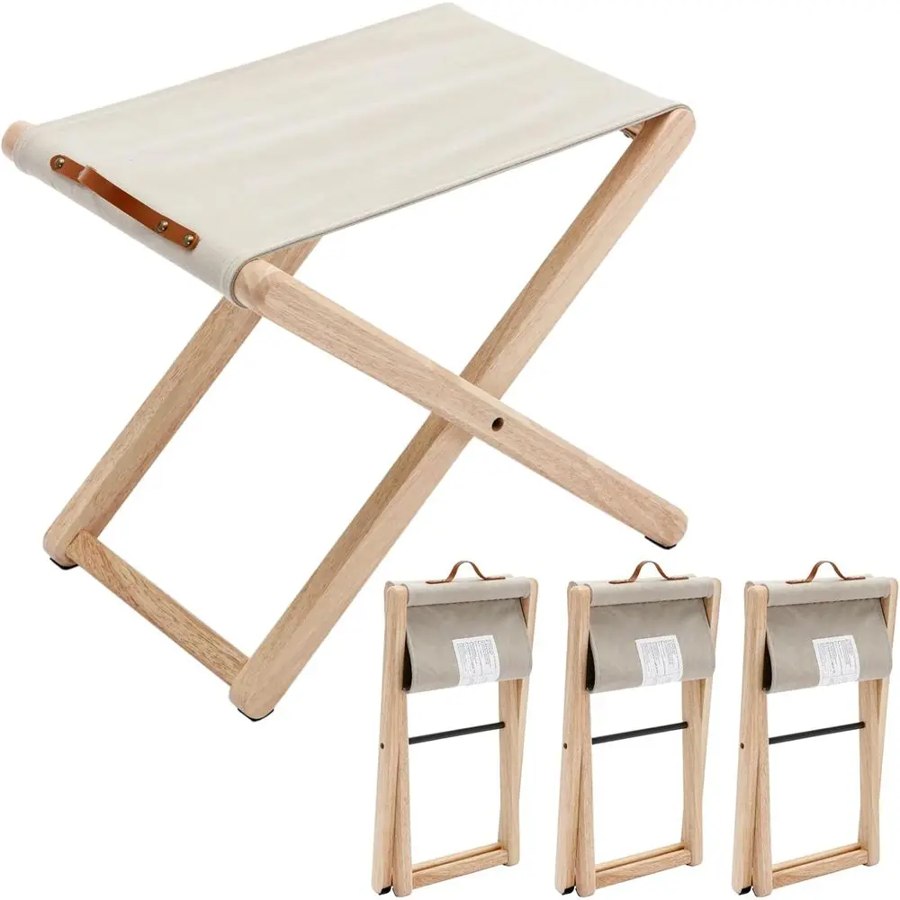 Canvas Folding Stool Set of 4, Portable Wood Leg Camp Chairs for Outdoor Picnic, Travel, BBQ, Beige
Canvas Folding Stool Set of 4, Portable Wood Leg Camp Chairs for Outdoor Picnic, Travel, BBQ, Beige