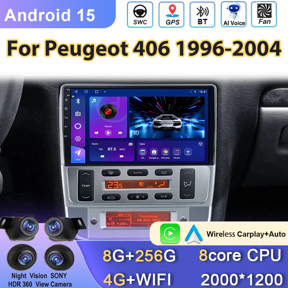 Car Radio Android For Peugeot 406 1996-2004 QLED Screen Navigation GPS Multimedia Player Stereo Carplay auto video No 2din DVD
Car Radio Android For Peugeot 406 1996-2004 QLED Screen Navigation GPS Multimedia Player Stereo Carplay auto video No 2din DVD