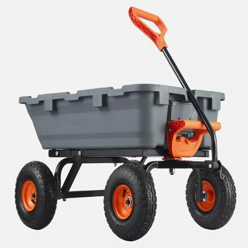 Carts Heavy-Duty Dump Cart, Patented Quick-Release Dumping, Steel Frame, 600 lb Capacity, No-Flat 10-Inch Tires for Garden, Yard
Carts Heavy-Duty Dump Cart, Patented Quick-Release Dumping, Steel Frame, 600 lb Capacity, No-Flat 10-Inch Tires for Garden, Yard