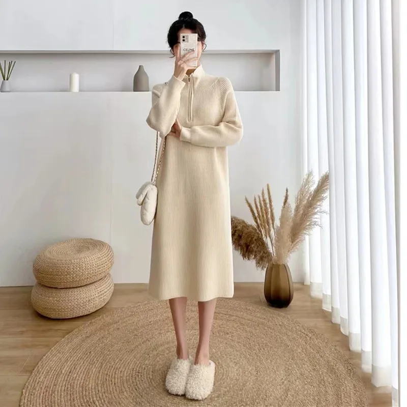 Осень-зима, женское вязаное платье-свитер, новое однотонное платье с длинными лацканами, полуоткрытый свитер с длинными рукавами, вязаные платья, женские
Осень-зима, женское вязаное платье-свитер, новое однотонное платье с длинными лацканами, полуоткрытый свитер с длинными рукавами, вязаные платья, женские