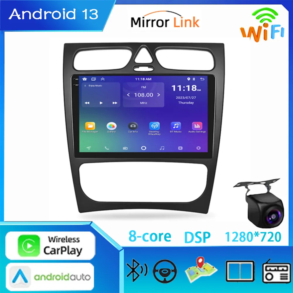 2Din 9'' Car Radio For Mercedes Benz C Class CLK 2002-2006 Multimedia Player Carplay Android Auto GPS WIFI DSP Autoradio
2Din 9'' Car Radio For Mercedes Benz C Class CLK 2002-2006 Multimedia Player Carplay Android Auto GPS WIFI DSP Autoradio