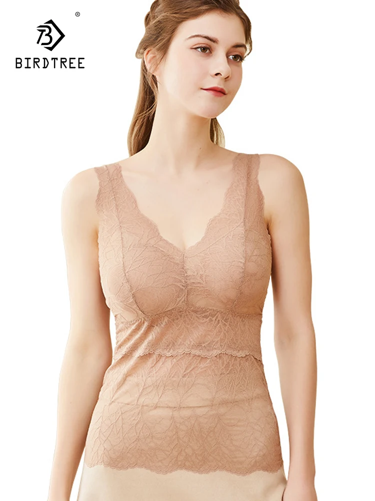 Birdtree 6A 100%Mulberry Silk 2023 New Tank Tops Underwear For Women Solid Simple Slim Fit Breathable Lace Underlay P39614QC
Birdtree 6A 100%Mulberry Silk 2023 New Tank Tops Underwear For Women Solid Simple Slim Fit Breathable Lace Underlay P39614QC