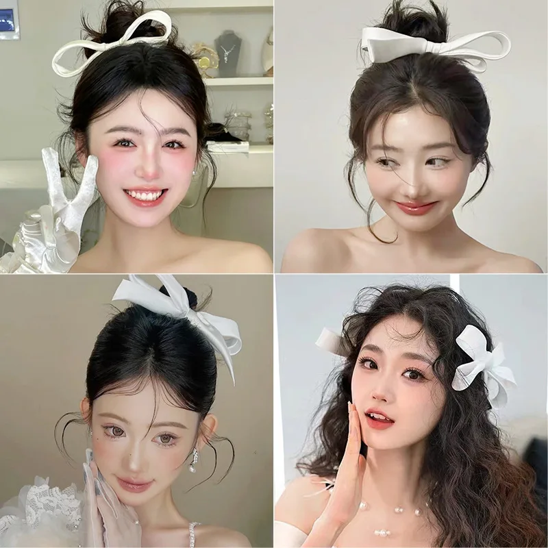 Korean version of new fashionable and simple temperament retro satin simple temperament bow hair clip hair accessory
Korean version of new fashionable and simple temperament retro satin simple temperament bow hair clip hair accessory