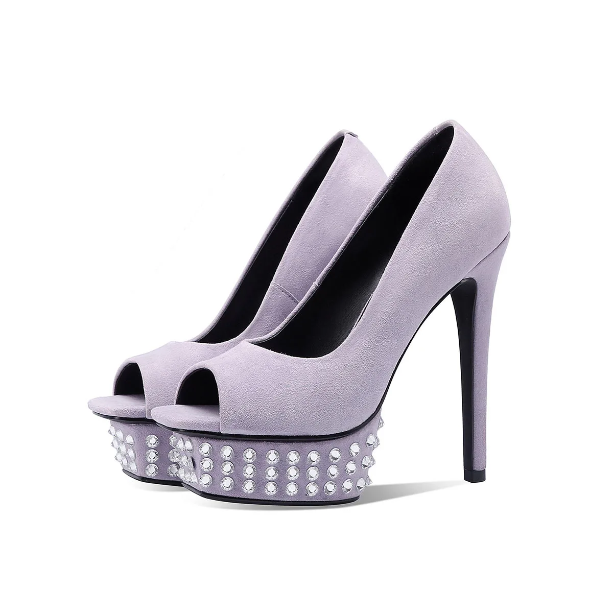 Summer Sheep Suede Studded Thick-Soled Fish Mouth Shoes Platform Super High Heel Rear Trip Belt Buckle Strap Open Toe Sandals
Summer Sheep Suede Studded Thick-Soled Fish Mouth Shoes Platform Super High Heel Rear Trip Belt Buckle Strap Open Toe Sandals