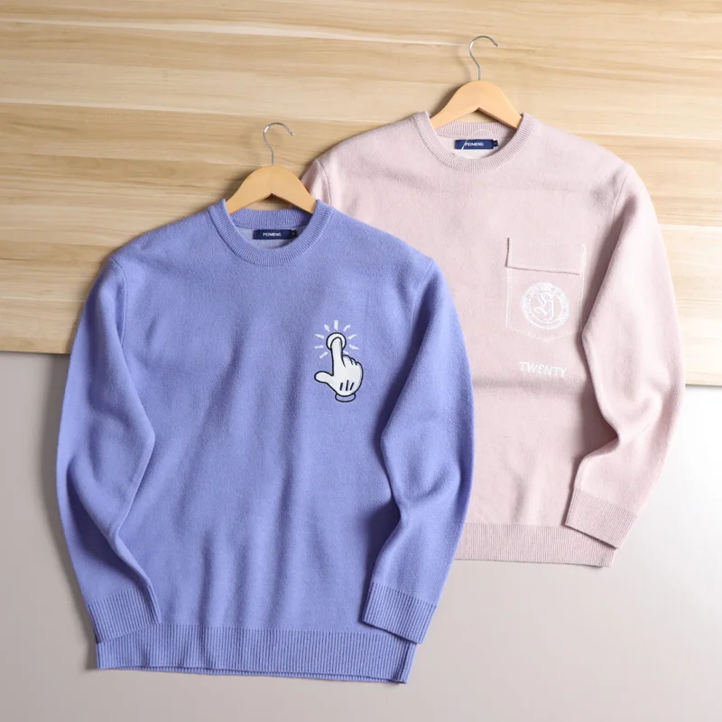 Men's Autumn Winter round Ne Knitted Sweater Soft Warm Pure Color Crew Ne Lazy Embroidery Base Layer Wool Blend Knitwear
Men's Autumn Winter round Ne Knitted Sweater Soft Warm Pure Color Crew Ne Lazy Embroidery Base Layer Wool Blend Knitwear