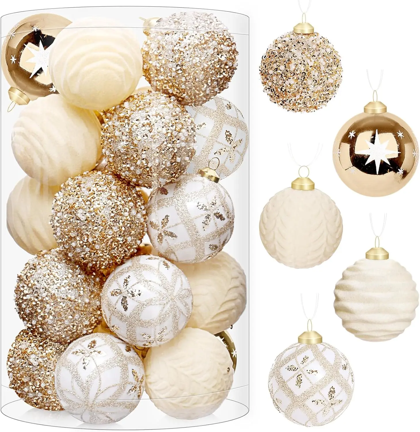 25 Pcs Christmas Ball Ornaments for Xmas Christmas Tree, Shatterproof Hanging Ball for Party Outdoor Decorations.
25 Pcs Christmas Ball Ornaments for Xmas Christmas Tree, Shatterproof Hanging Ball for Party Outdoor Decorations.