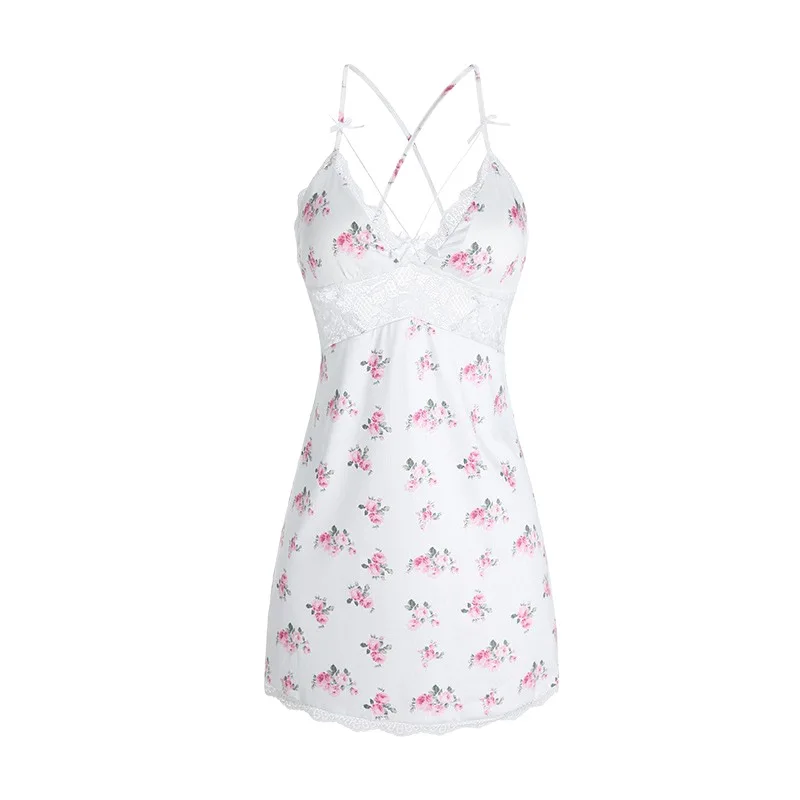 Sexy Nightdress Women's Pure Desire Wind Women's Floral Suspender Chest Pad Sexy Lace Pajamas Loungewear Large Size Cw57570
Sexy Nightdress Women's Pure Desire Wind Women's Floral Suspender Chest Pad Sexy Lace Pajamas Loungewear Large Size Cw57570