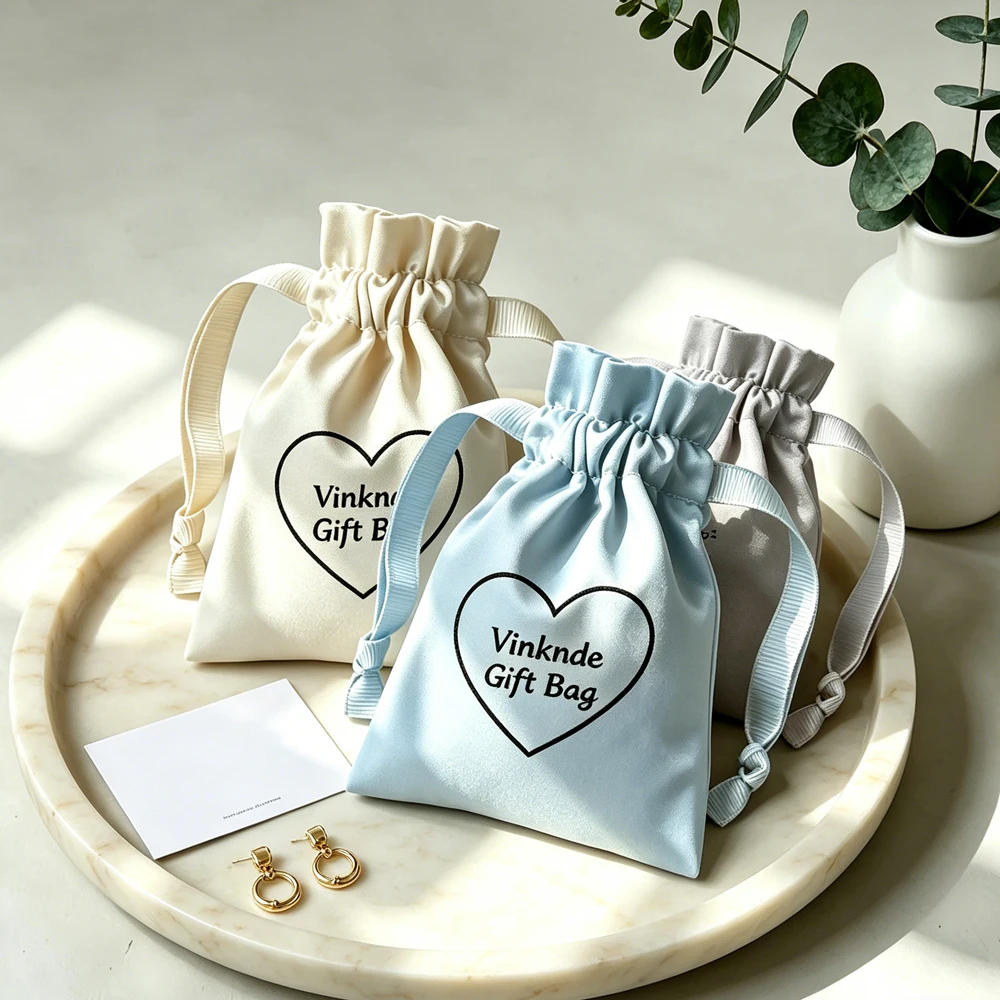 50Pcs Personalized Print Logo Drawstring Gift Bags Soft Silk Satin Suede Jewelry Pouch for Earrings Rings Holiday Gift Wrapping
50Pcs Personalized Print Logo Drawstring Gift Bags Soft Silk Satin Suede Jewelry Pouch for Earrings Rings Holiday Gift Wrapping