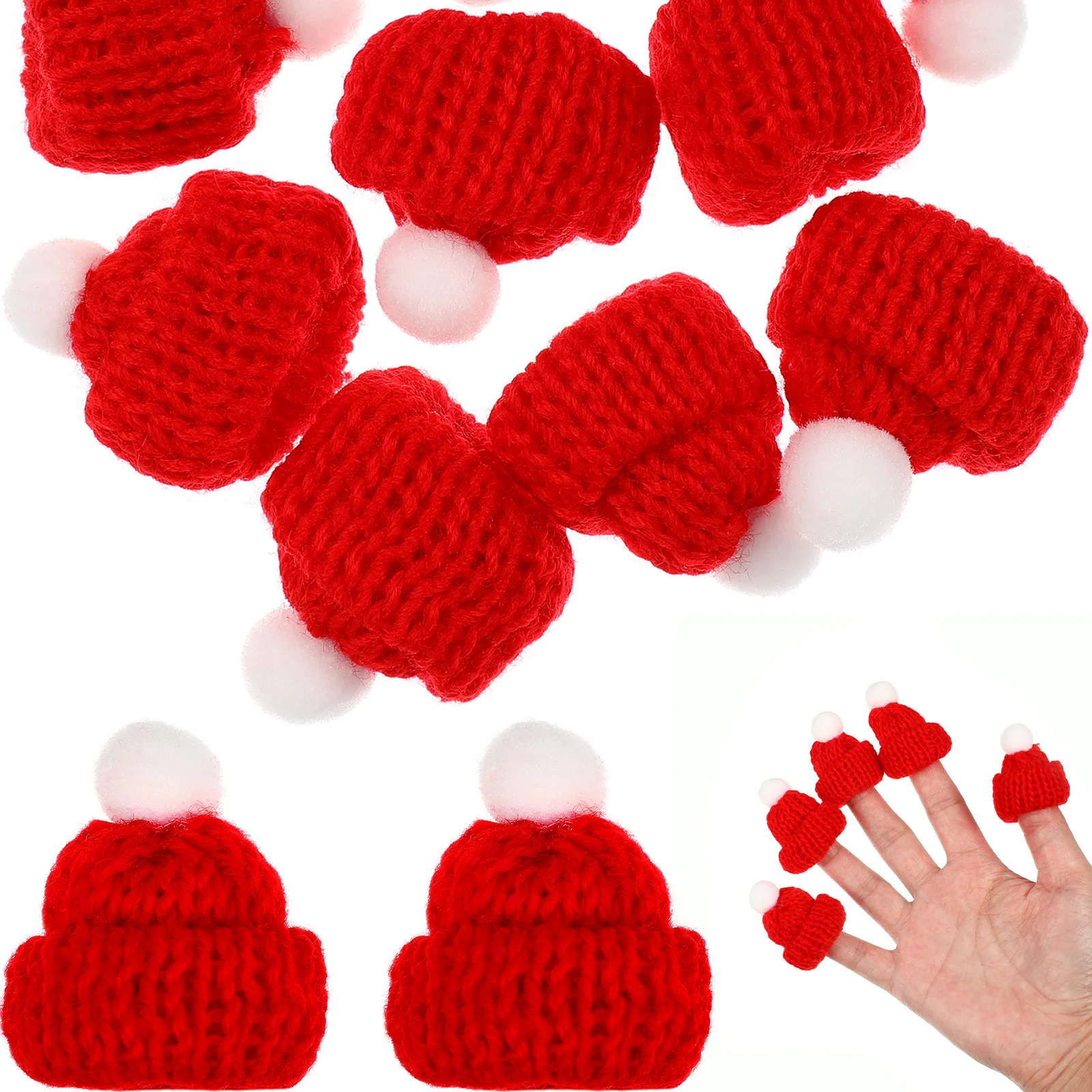 10 pcs Christmas Hat Accessories Knit Santa Hats Mini For Diy Crafts Wine Bottle Caps Tree Ornaments Party Decoration Props
10 pcs Christmas Hat Accessories Knit Santa Hats Mini For Diy Crafts Wine Bottle Caps Tree Ornaments Party Decoration Props
