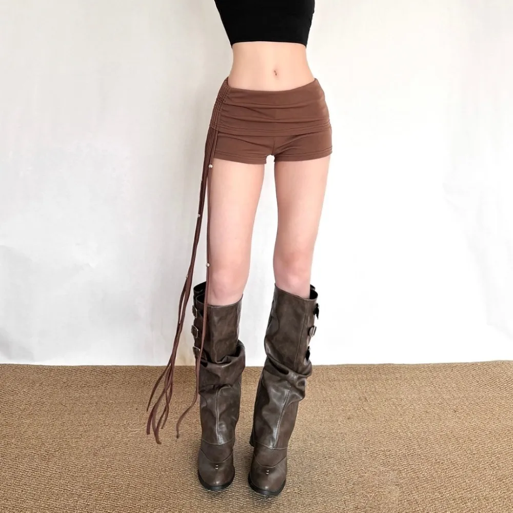 SylCue Tassel Decoration Mini Shorts Woman Summer Trend Elastic Waist Skinny High Stretch Street Casual Fashion Classic Bottoms
SylCue Tassel Decoration Mini Shorts Woman Summer Trend Elastic Waist Skinny High Stretch Street Casual Fashion Classic Bottoms