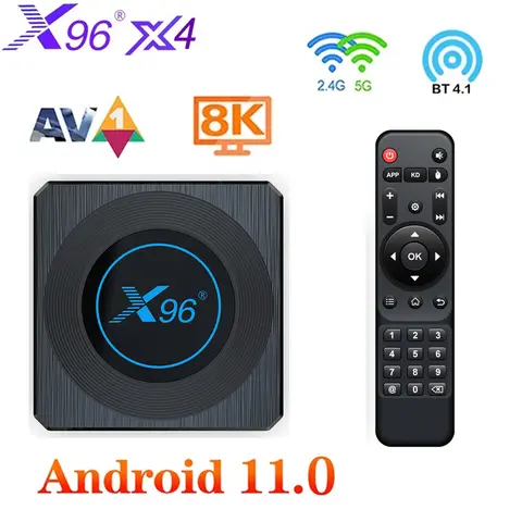 X96 X4 Android 11 TV BOX Amlogic S905X4 Smart 4K 8K 5G Dual Wifi BT HD 4G 64G 32G AV1 RGB Light Media Player Set Top Box