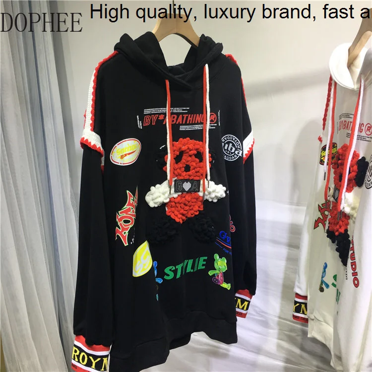 Cute Patch Cartoon Students Sweatshirt 2023 New Autumn Loose Long Sleeve Hooded Pullover Top Streetwear Women Hoodie Mid-length
Cute Patch Cartoon Students Sweatshirt 2023 New Autumn Loose Long Sleeve Hooded Pullover Top Streetwear Women Hoodie Mid-length