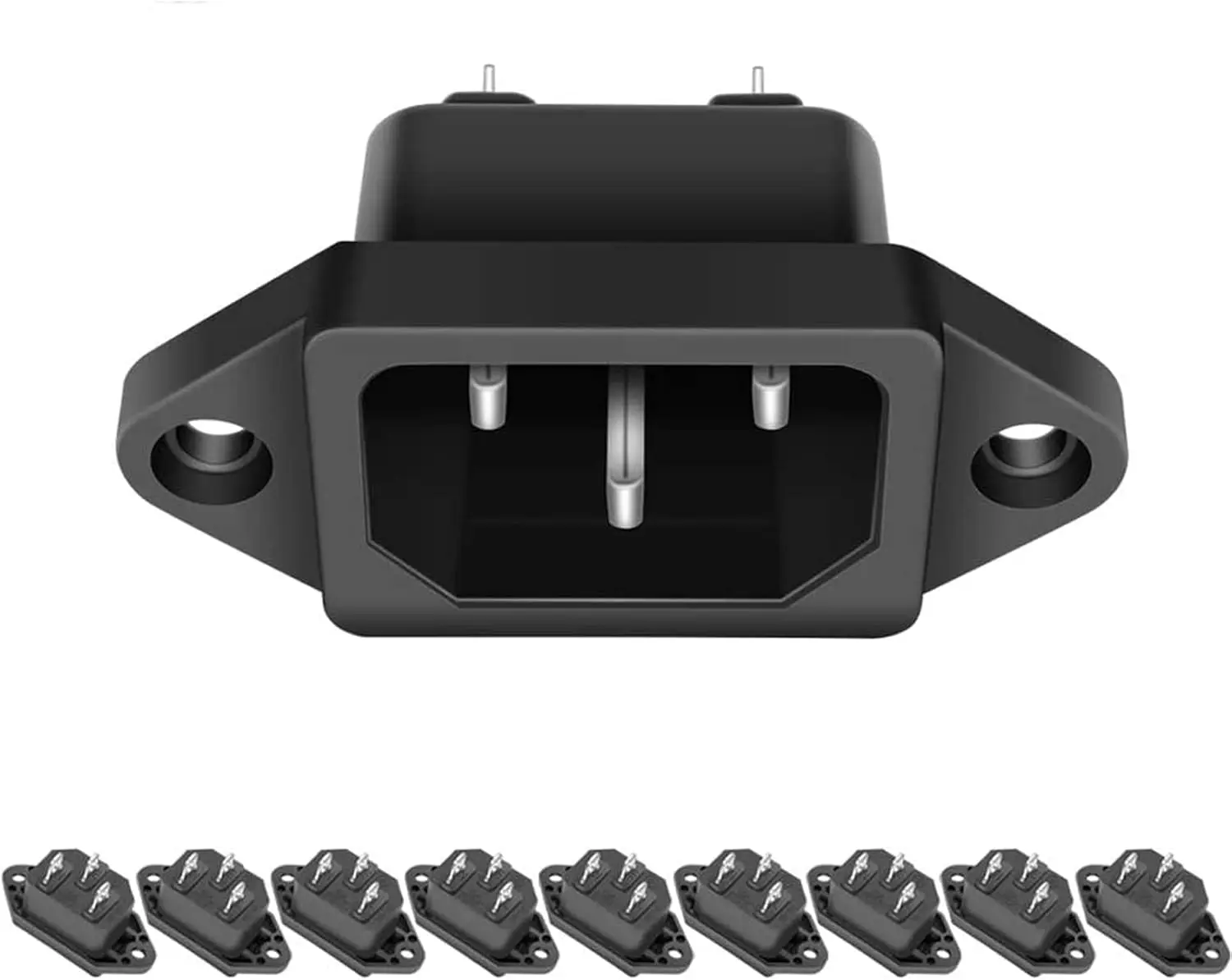 10 Pack AC Power Socket 250V 10A IEC 320 Panel Mount Plug Adapter, 3 Pin Inlet Black Screw Mount
10 Pack AC Power Socket 250V 10A IEC 320 Panel Mount Plug Adapter, 3 Pin Inlet Black Screw Mount