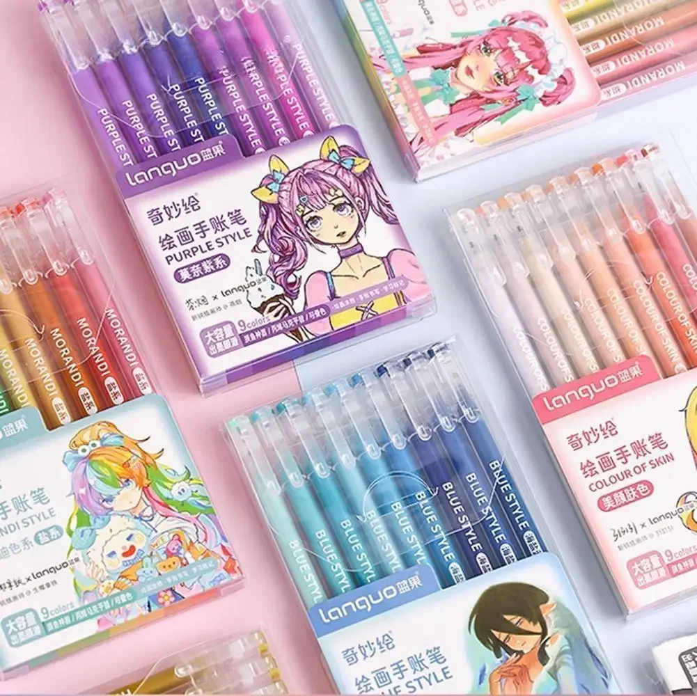 9Pcs/Box Languo Handbook Pen 0.5mm Morandi Color Gel Pen Students Writing Painting Marker Pens Stationery
9Pcs/Box Languo Handbook Pen 0.5mm Morandi Color Gel Pen Students Writing Painting Marker Pens Stationery
