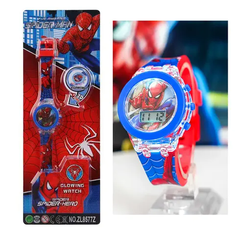 Flash Light Frozen Mickey Kids Watches For Girls Cartoon Spiderman Children Watch Boys School Student Digitel Clock Gifts