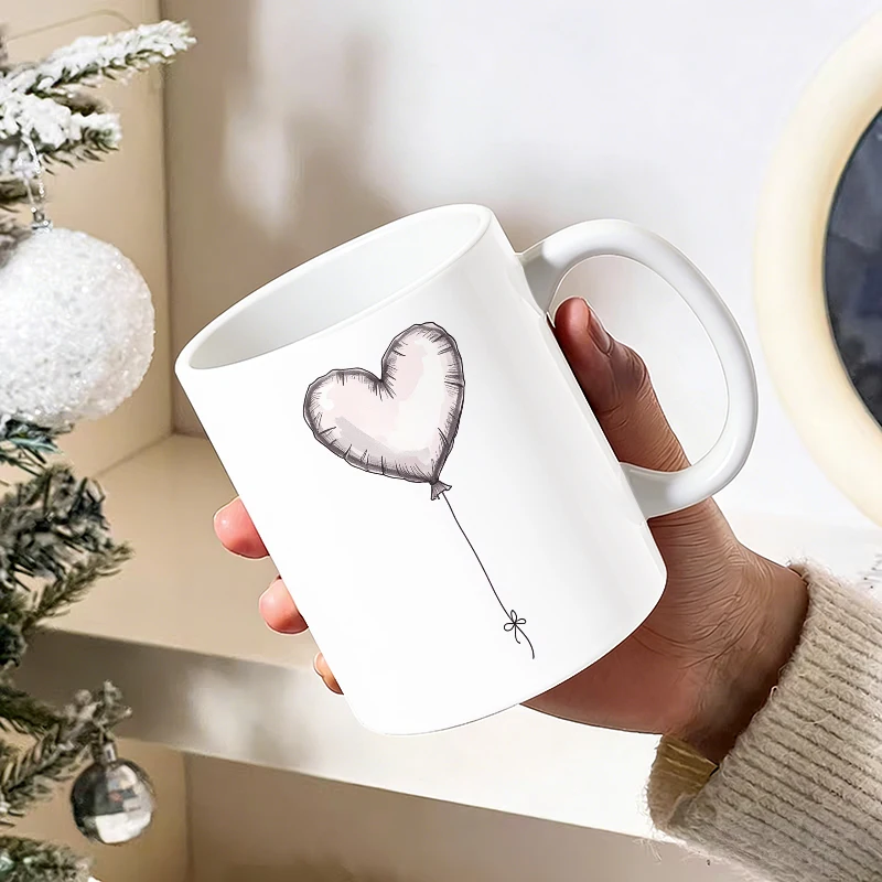 11oz Sketch Style Heart Balloon Ceramic Mug with Handle, Creative Coffee Cup, Insulated Milk Cup, Office Tea Cup, Fade-Resistant
11oz Sketch Style Heart Balloon Ceramic Mug with Handle, Creative Coffee Cup, Insulated Milk Cup, Office Tea Cup, Fade-Resistant