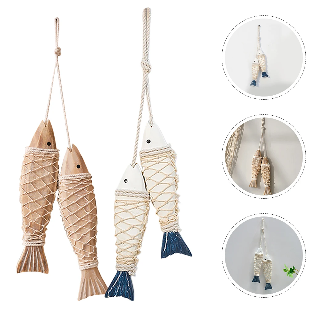2 Pcs Wooden Carving Decoration Outdoor Wall Ornament Fish Rustic Nautical Household Hanging Home Seaside 
2 Pcs Wooden Carving Decoration Outdoor Wall Ornament Fish Rustic Nautical Household Hanging Home Seaside