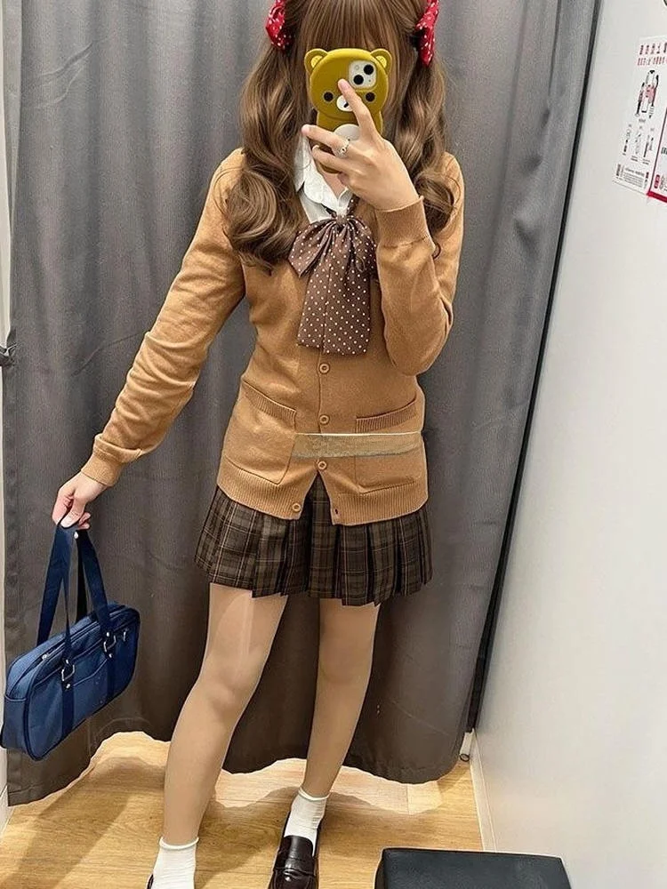 Вязаный кардиган Caramel Long Sve orm School Sle Set, осенне-зимний женский ансамбль с воротником и застежкой на пуговицы
Вязаный кардиган Caramel Long Sve orm School Sle Set, осенне-зимний женский ансамбль с воротником и застежкой на пуговицы