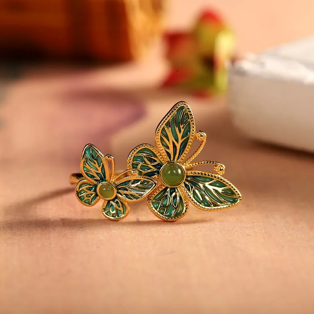 Exquisite Imitation Natural Green Jade Double Opening Butterfly Ring for Woman Fashion Jewelry New Wedding Luxury Accessories
Exquisite Imitation Natural Green Jade Double Opening Butterfly Ring for Woman Fashion Jewelry New Wedding Luxury Accessories