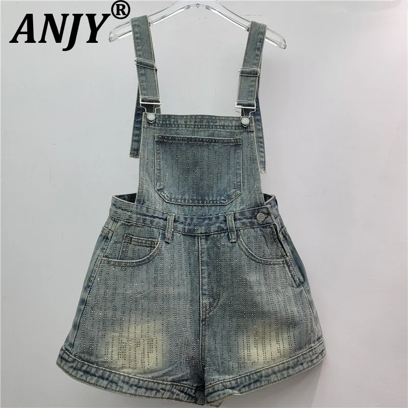 ANJY Summer New Women's Chic Streetwear Trendy Y2K Stylish Heavy Craft Studded Shiny Diamonds Pockets Denim Short Overalls A7680
ANJY Summer New Women's Chic Streetwear Trendy Y2K Stylish Heavy Craft Studded Shiny Diamonds Pockets Denim Short Overalls A7680