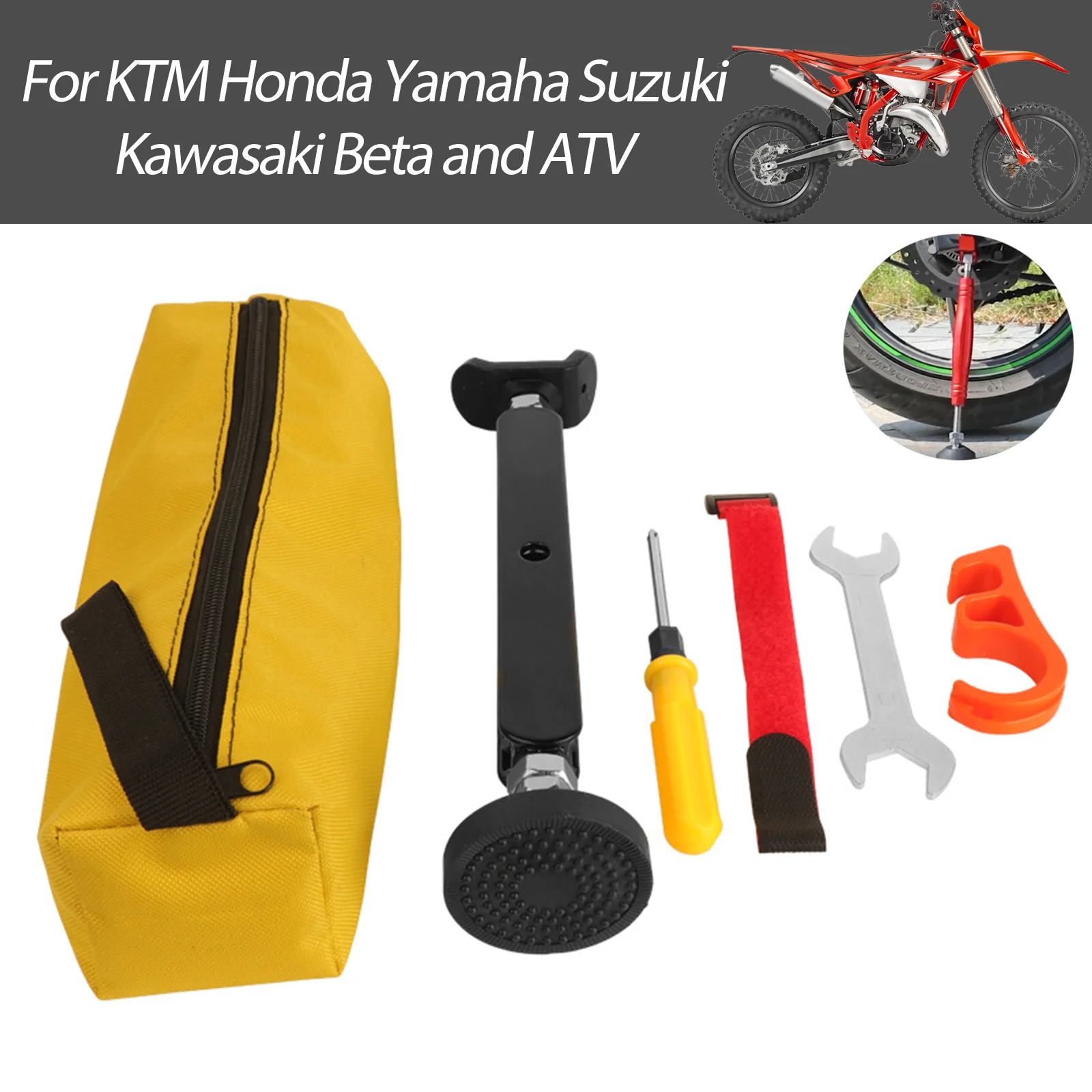 Universal Motorcycle Portable Lift Support Stand Rear Wheel Emergency Side Kickstand Convenient Repair Accessory For Motocross
Universal Motorcycle Portable Lift Support Stand Rear Wheel Emergency Side Kickstand Convenient Repair Accessory For Motocross 