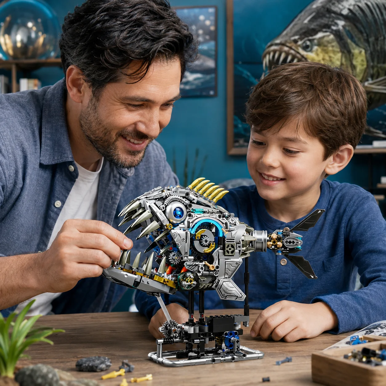 1085pcs DIY Technical Mechanical Piranha Building Blocks MOC Assembling Fish Bricks Model Toys for Boys Kids Birthday Gift Set
1085pcs DIY Technical Mechanical Piranha Building Blocks MOC Assembling Fish Bricks Model Toys for Boys Kids Birthday Gift Set