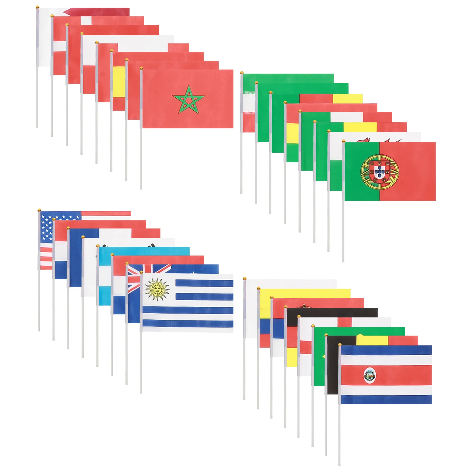 32pcs Hand Waving Flags Mini National Held Stick Country Decoration Polyester Lightweight Portable Reusable
32pcs Hand Waving Flags Mini National Held Stick Country Decoration Polyester Lightweight Portable Reusable