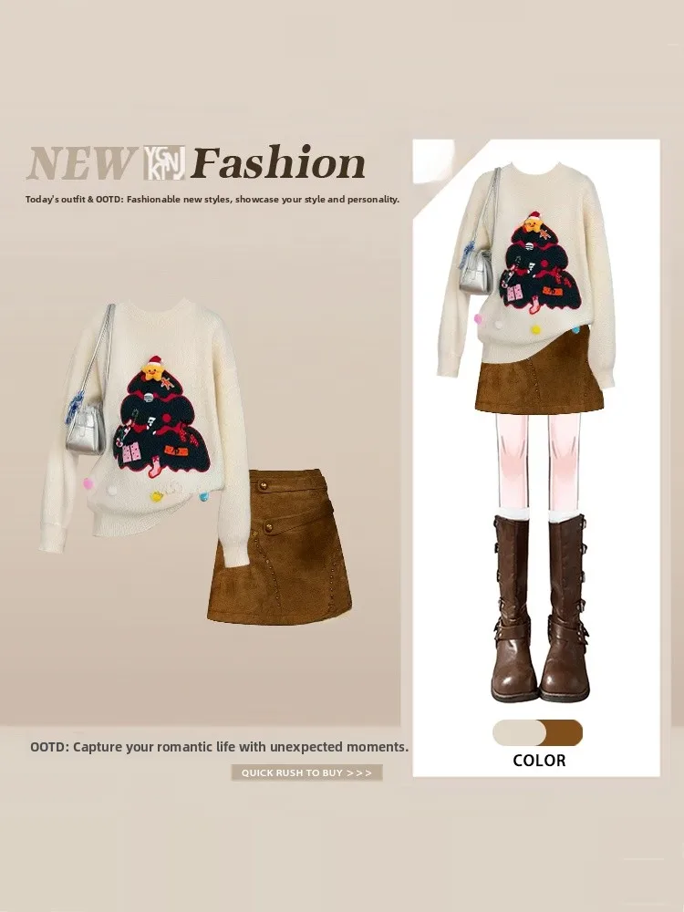 Korean Style Cartoon Knitted Sweater And Skirt Set Women's Autumn Winter Fashion Ensemble Short Sleeve Long Sleeve
Korean Style Cartoon Knitted Sweater And Skirt Set Women's Autumn Winter Fashion Ensemble Short Sleeve Long Sleeve