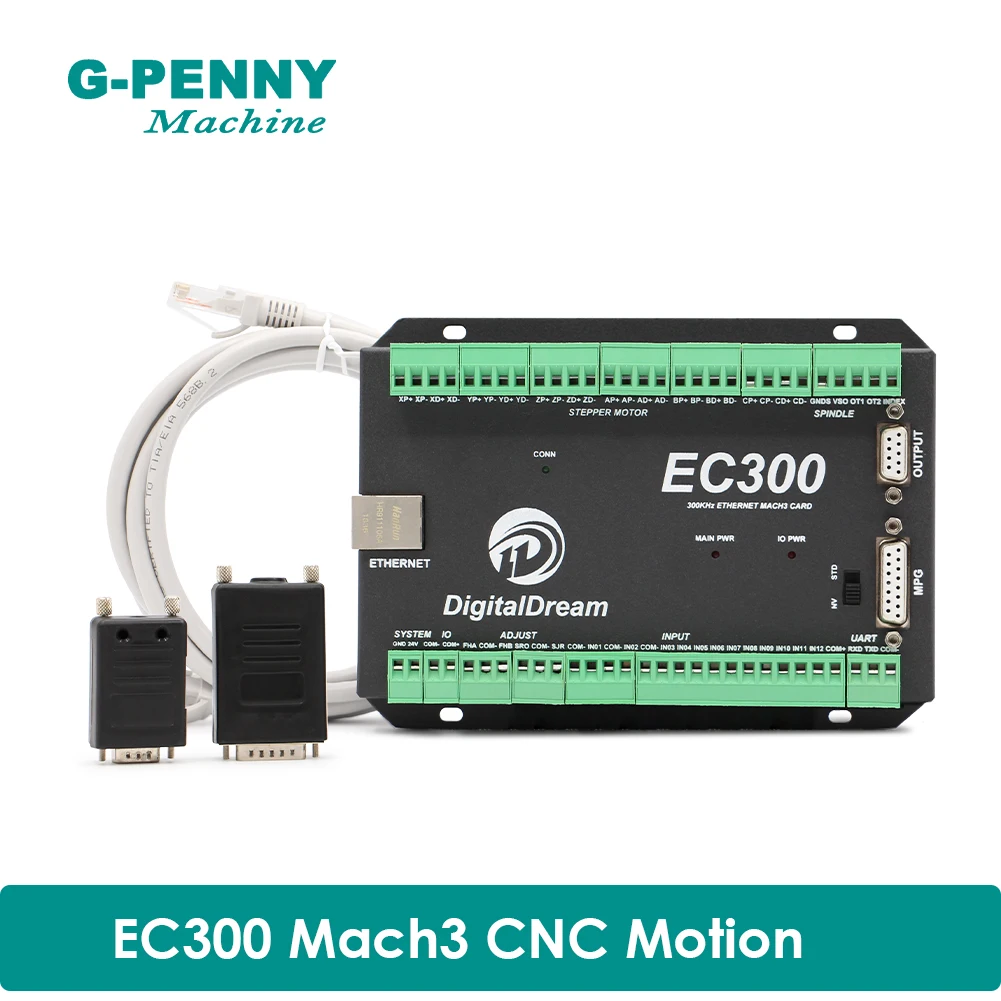 EC300 Mach3 CNC Motion Controller 3/4/5/6Axis High-performance external motion controller Main power supply 24VDC
EC300 Mach3 CNC Motion Controller 3/4/5/6Axis High-performance external motion controller Main power supply 24VDC