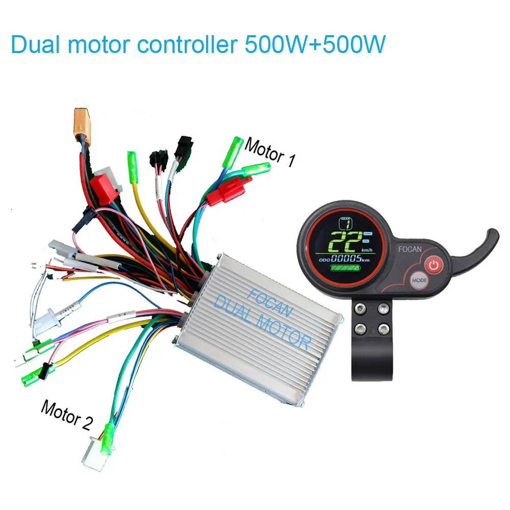 FOCAN 36V 48V 500W+500W Dual Drive Scooter Brushless Controller Double Motor Driver With LCD Display For E Bike Scooter 1000W
FOCAN 36V 48V 500W+500W Dual Drive Scooter Brushless Controller Double Motor Driver With LCD Display For E Bike Scooter 1000W