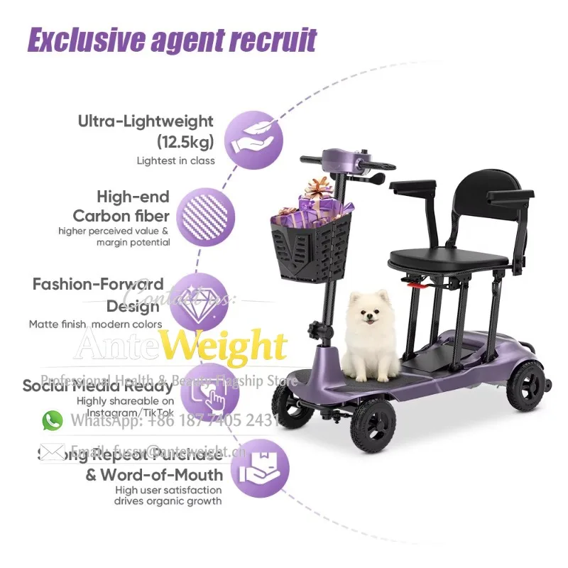 Lightweight Carbon Fiber 12.5kg Fashionable Exquisite Light Mobility Scooter,Widely Used in US UK European Countries
Lightweight Carbon Fiber 12.5kg Fashionable Exquisite Light Mobility Scooter,Widely Used in US UK European Countries