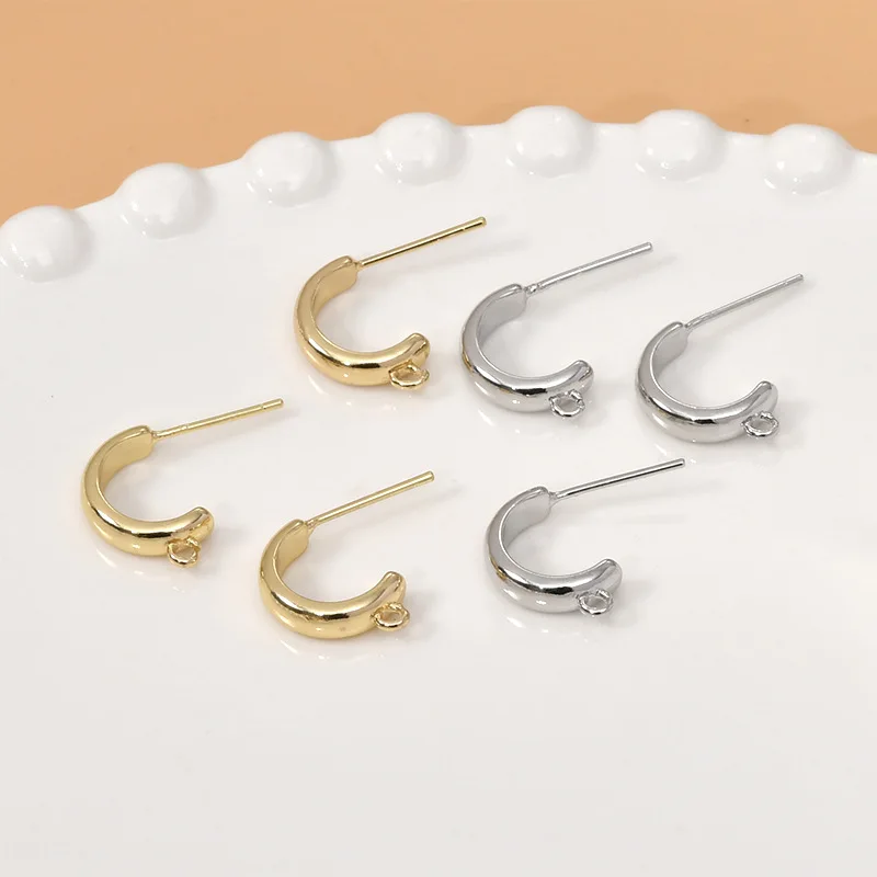 Copper-plated 14k Gold Color-preserving C-shaped with Hanging Silver Needle Earrings DIY Handmade Earrings Material Accessories
Copper-plated 14k Gold Color-preserving C-shaped with Hanging Silver Needle Earrings DIY Handmade Earrings Material Accessories