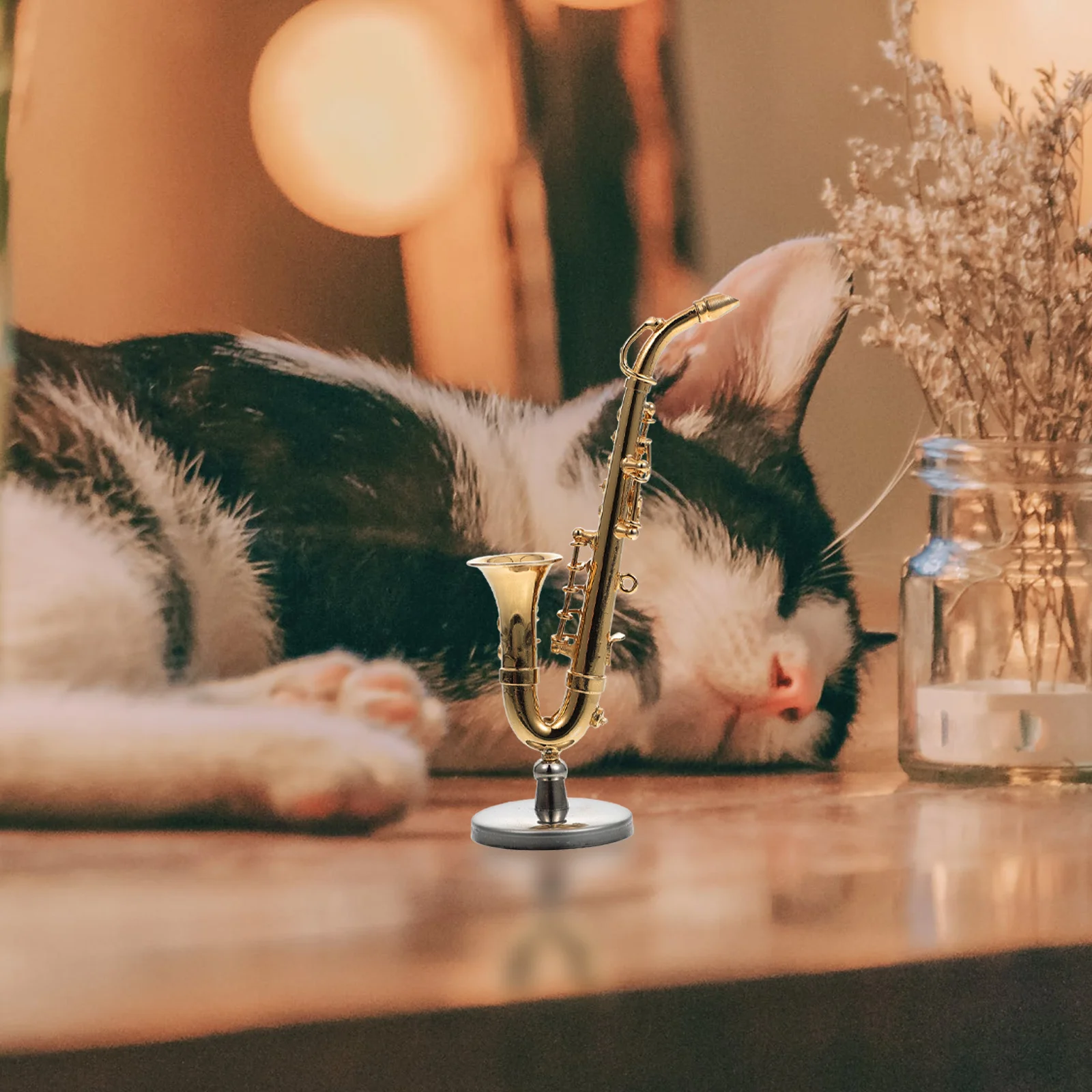 1Set Saxophone Ornament Exquisite Miniature Metal Desktop Decor Realistic Design for Home Gift Collection Display
1Set Saxophone Ornament Exquisite Miniature Metal Desktop Decor Realistic Design for Home Gift Collection Display