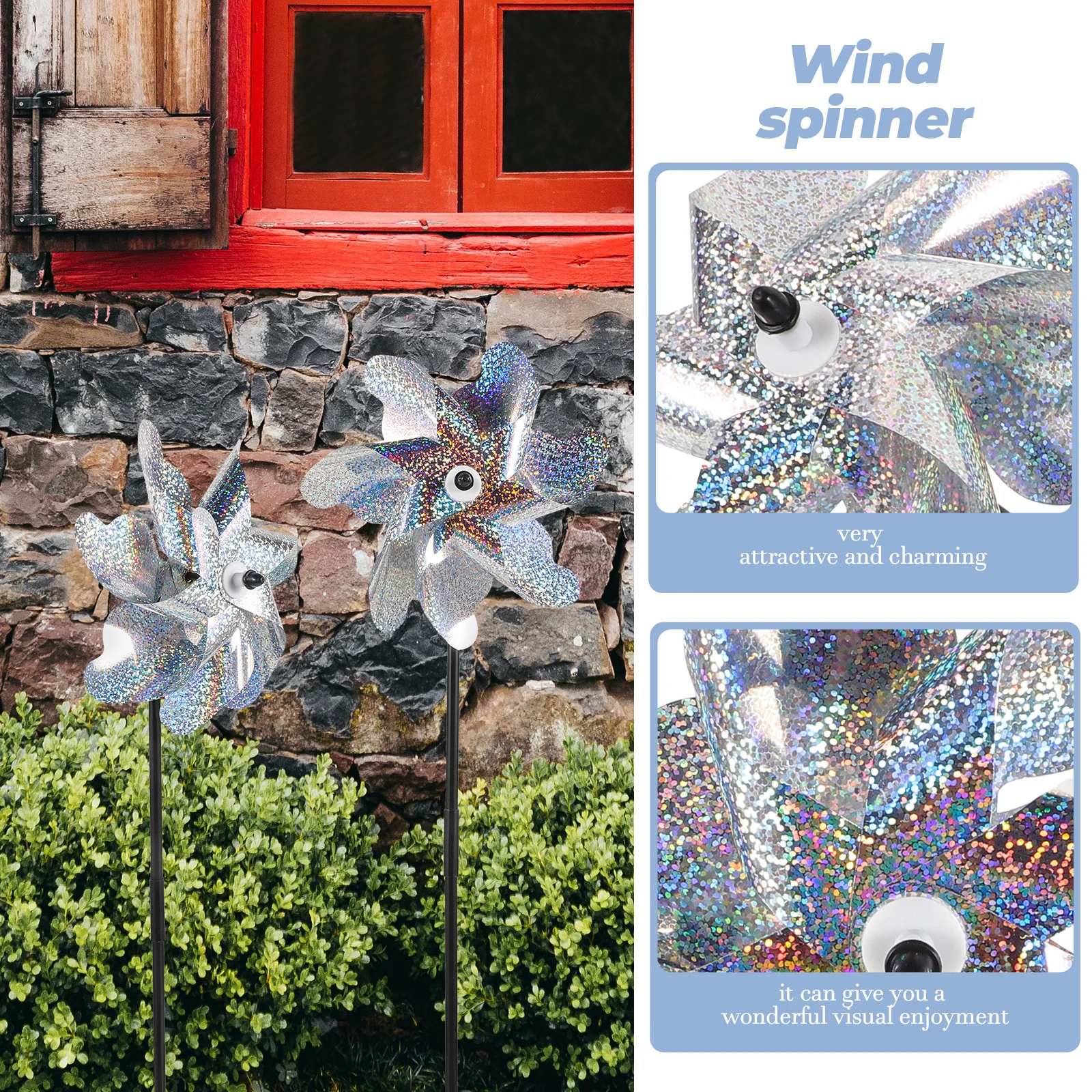 10 Pcs Bird Repellent Windmill Pinwheels Garden Reflective Outdoor Windmills for Pet Glass Drill Rod Spinners Yard and Decor
10 Pcs Bird Repellent Windmill Pinwheels Garden Reflective Outdoor Windmills for Pet Glass Drill Rod Spinners Yard and Decor