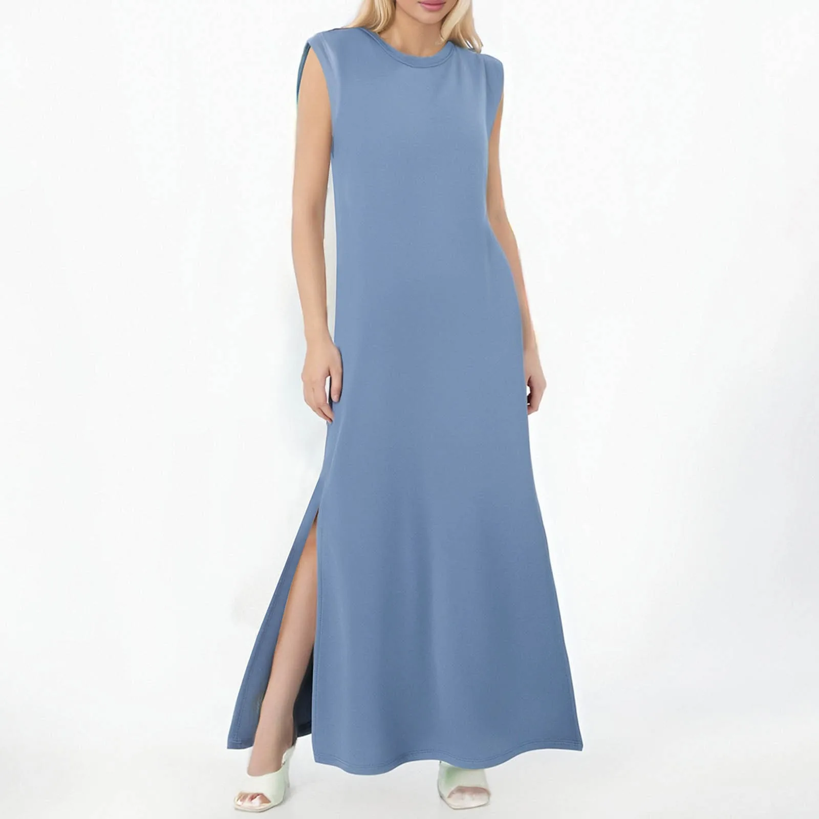 2025 Summer Dress For Women Casual Solid Color Side Split Flowy Long Dress Short Sleeve Crew Neck Beach Sundress Vestidos
2025 Summer Dress For Women Casual Solid Color Side Split Flowy Long Dress Short Sleeve Crew Neck Beach Sundress Vestidos