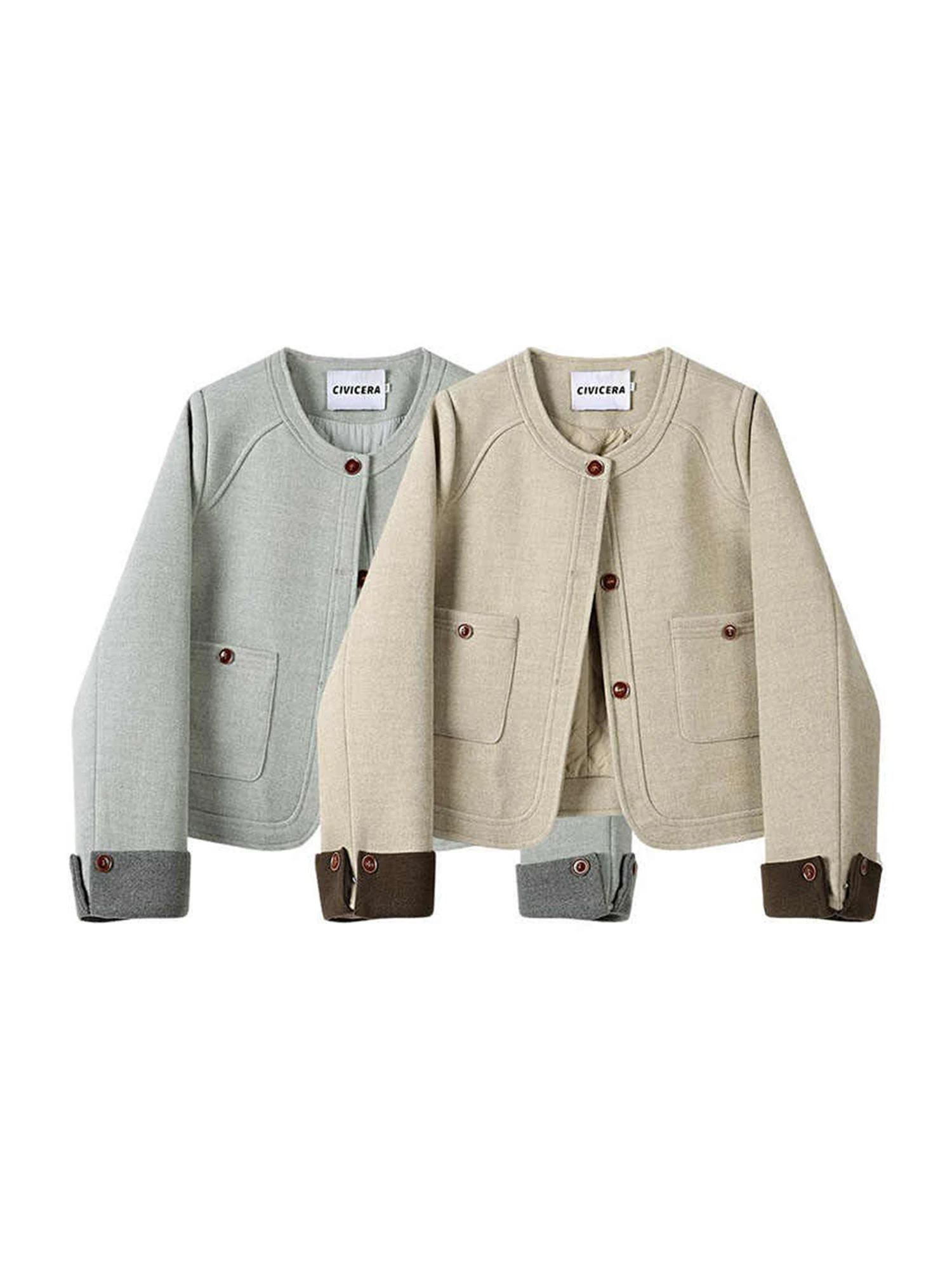 Women Khaki Cropped Autumn Jacket Coat Harajuku Long Sleeve Woolen Jacket Vintage Oversize Outerwear 2000s Fashion Clothes 2025
Women Khaki Cropped Autumn Jacket Coat Harajuku Long Sleeve Woolen Jacket Vintage Oversize Outerwear 2000s Fashion Clothes 2025