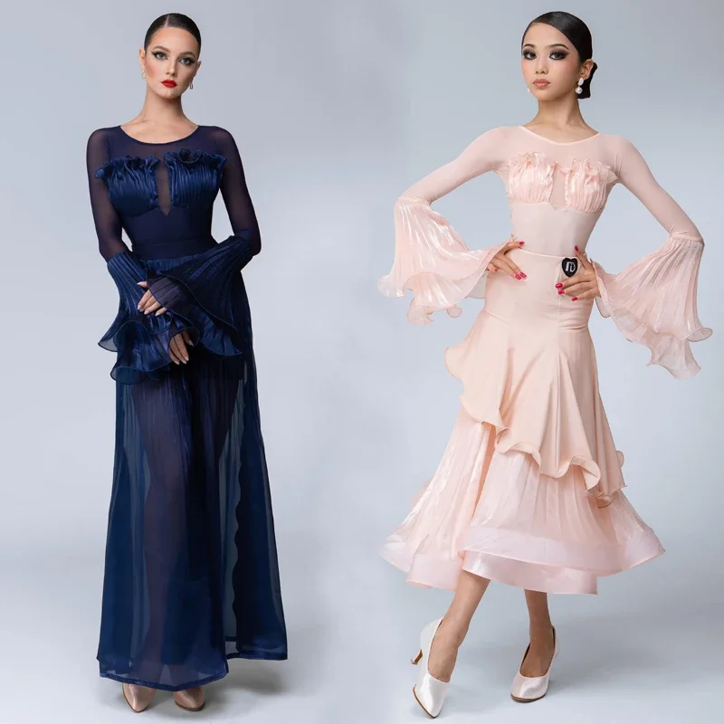2026 New Pink Blue Latin Dance Dresses Women Waltz Modern Dancing Clothes Adults Party Ballroom Dance Professional Costume 11018
2026 New Pink Blue Latin Dance Dresses Women Waltz Modern Dancing Clothes Adults Party Ballroom Dance Professional Costume 11018