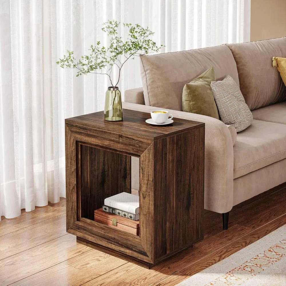Rustic Wood End Table, 2 Tiered Square Side Table with Storage Shelf, Industrial Sofa Side Table for Living Room, Entrance
Rustic Wood End Table, 2 Tiered Square Side Table with Storage Shelf, Industrial Sofa Side Table for Living Room, Entrance