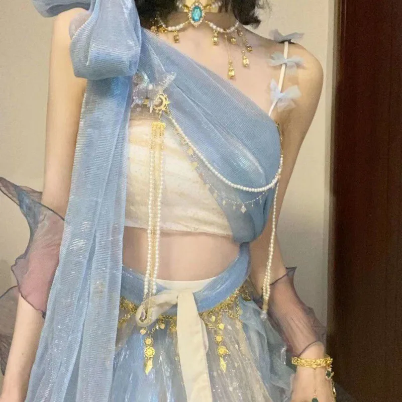Performance Costume Female Flying Fairy Non-Custom Ancient Costume Improved Hanfu Western Region Elegant Ethnic Style Studio
Performance Costume Female Flying Fairy Non-Custom Ancient Costume Improved Hanfu Western Region Elegant Ethnic Style Studio