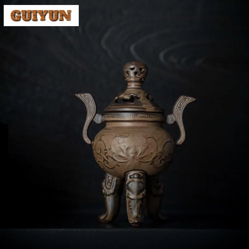 Chinese Three Legged Tripod Incense Holder Ancient Relief Water Fountain Decoration Scented Aromatic Candles Crafts Collection
Chinese Three Legged Tripod Incense Holder Ancient Relief Water Fountain Decoration Scented Aromatic Candles Crafts Collection