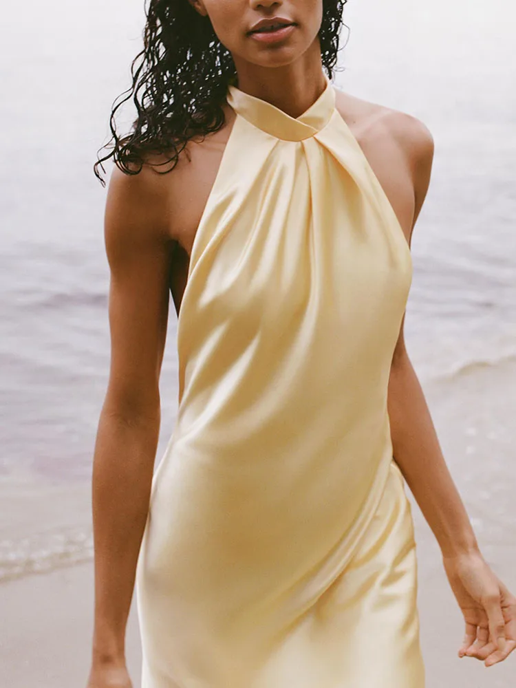 Новое летнее поступление, женское бальное шелковое атласное платье миди с воротником и высокой талией, длинное платье для пар, чистый цвет
Новое летнее поступление, женское бальное шелковое атласное платье миди с воротником и высокой талией, длинное платье для пар, чистый цвет