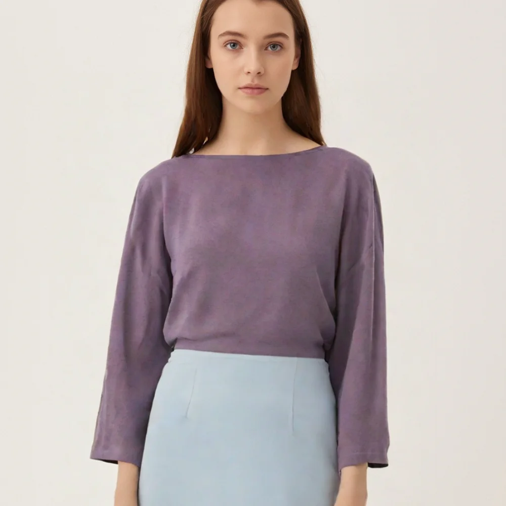 New Taop&Za Women's Light Purple Boat Neck Long Sleeve Top Loose Fit for a Casual and Stylish Appearance
New Taop&Za Women's Light Purple Boat Neck Long Sleeve Top Loose Fit for a Casual and Stylish Appearance