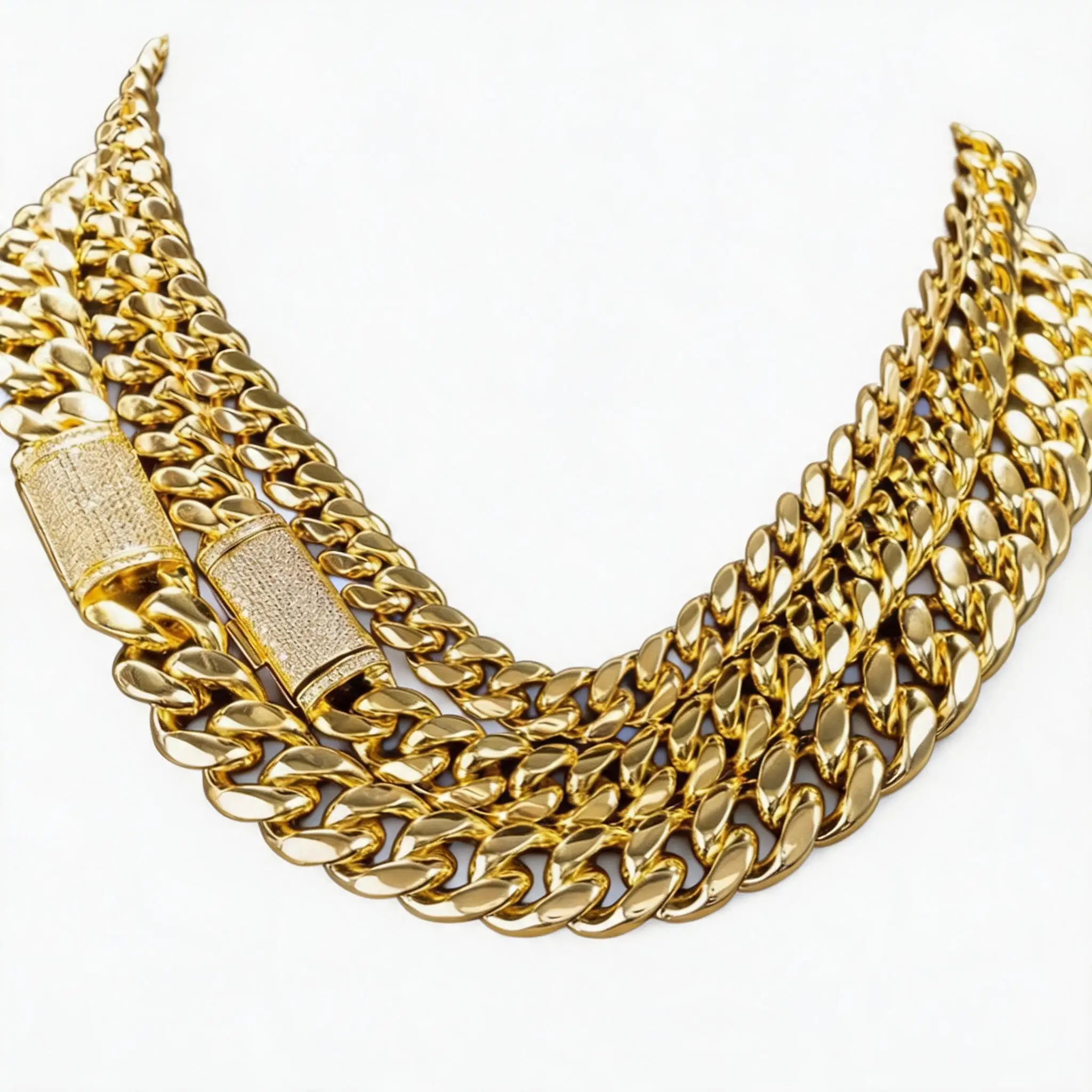 18K Gold Plated Cuban Chain Necklace 8mm 10mm 12mm Stainless Steel Micro Paved CZ Clasp Hip Hop Jewelry
18K Gold Plated Cuban Chain Necklace 8mm 10mm 12mm Stainless Steel Micro Paved CZ Clasp Hip Hop Jewelry