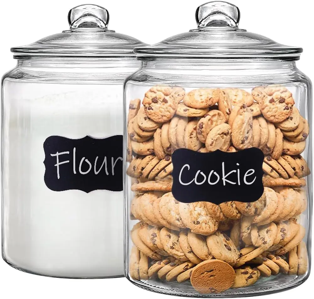 1.5 Gallon Glass Canister 2-Pack, Airtight Lid for Kitchen Storage, Heavy Duty, Flour Sugar Rice Pasta Beans
1.5 Gallon Glass Canister 2-Pack, Airtight Lid for Kitchen Storage, Heavy Duty, Flour Sugar Rice Pasta Beans